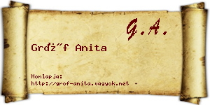 Gróf Anita névjegykártya